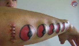 Fã de Pokémon faz escarificação bizarra para homenagear animação